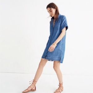 Madewell Raw Hem Denim Shirt Dress